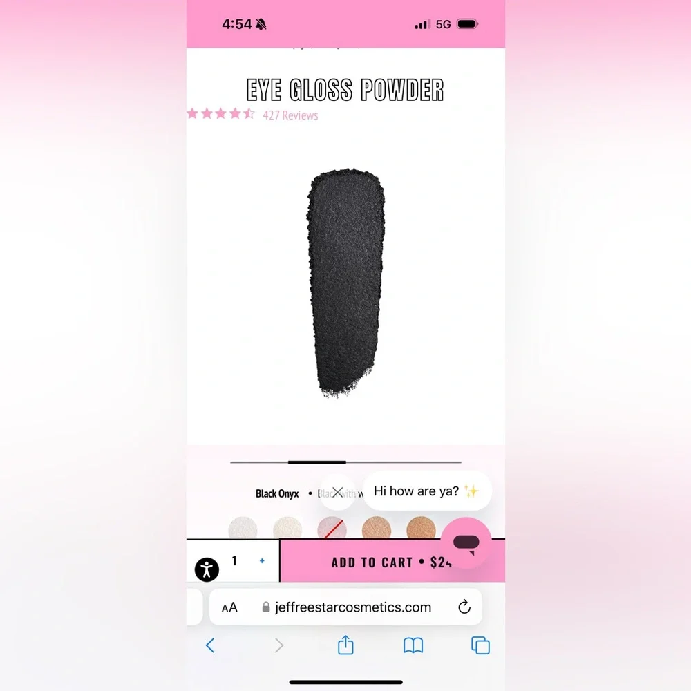 Jeffree Star Black Onyx Eye Gloss Powder